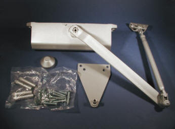 Silver Door Closer Hardware