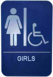 Girl's / Handicapped Restroom Sign