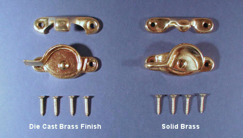 Brass window hardware